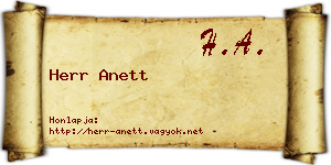 Herr Anett névjegykártya